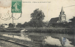 CPA FRANCE 60 " Thourotte, L'église Vue Des Bords Du Canal". - Thourotte