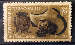C 291 Brazil Stamp Centenary 4 Sao Paulo 1953 Coat Of Arms Hat Circulated 2 - Other & Unclassified