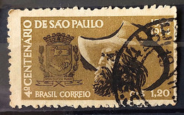C 291 Brazil Stamp Centenary 4 Sao Paulo 1953 Coat Of Arms Hat Circulated 4 - Andere & Zonder Classificatie