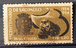 C 291 Brazil Stamp Centenary 4 Sao Paulo 1953 Coat Of Arms Hat Circulated 6 - Autres & Non Classés