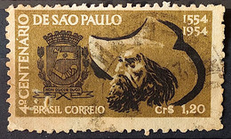 C 291 Brazil Stamp Centenary 4 Sao Paulo 1953 Coat Of Arms Hat Circulated 7 - Andere & Zonder Classificatie
