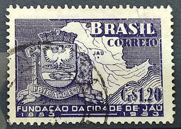 C 304 Brazil Stamp CentenaryJau Coat Of Arms Map 1953 Circulated 4 - Autres & Non Classés