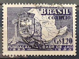 C 304 Brazil Stamp Centenary Jau Coat Of Arms Map 1953 Circulated 5 - Altri & Non Classificati