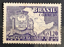 C 304 Brazil Stamp Centenary De Jau Coat Of Arms Map 1953 - Andere & Zonder Classificatie