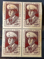 C 306 Brazil Stamp Peruvian President General Manuel Odria 1953 Military Block Of 4 2 - Altri & Non Classificati