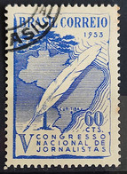 C 312 Brazil Stamp National Journalists Congress Map Curitiba 1953 Circulated 1 - Other & Unclassified