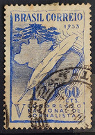 C 312 Brazil Stamp National Journalists Congress Map Curitiba 1953 Circulated 2 - Sonstige & Ohne Zuordnung