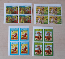Burundi - 978/981 - Blocs De 4 - Non Dentelé - Ongetand - Imperforated - Danses & Tambours - Non Catalogué - 1992 - MNH - Unused Stamps