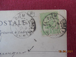 CPA Avec Cachet De Départ De El Djem De 1904 Pour Tunis - Brieven En Documenten