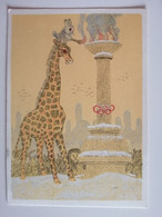 1966..USSR.. POSTCARD..OLYMPIC FLAME LIT - Girafes