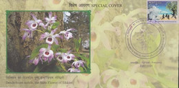 India  2021  Orchids Flowers  Dendrobium Nobile  The State Flower Of Sikkim  Special Cover # 32663  D  Inde Indien - Orchidee