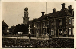 CPA AK Lemmer Gemeentehuis Met Herv.Kerk NETHERLANDS (729038) - Lemmer