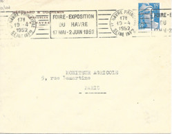 RBV Le Havre Principal 19-4 1952 " Foire-Exposition Du Havre 17 Mai - 2 Juin 1952 " - Sellados Mecánicos (Publicitario)