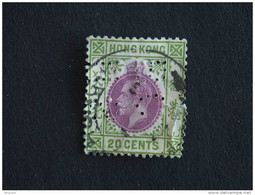 Hongkong Hong Kong 1921-33 George V Perfin Perforé Yv 124 O Timbre Déchiré Gescheurd - Used Stamps