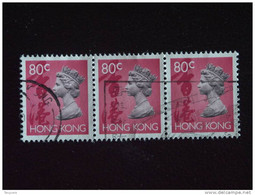 Hongkong Hong Kong 1992 Elizabeth II Et Idéogrammes 3 X Yv 687 O - Usados