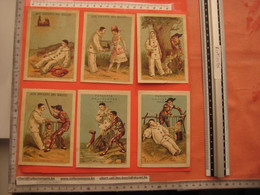 Circa 1870 - 6 Chromo Cards Set Complete  Pierrot, Litho Vieillemard - PUB FARGETTE à Clermond-Ferrand  - RR - Other & Unclassified