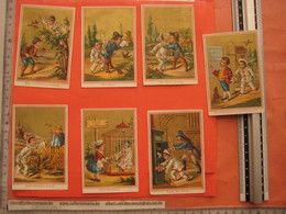 Circa 1870 - 6 Chromo Cards Set Complete  Pierrot, Litho Succ ROMANET - FELIX POTIN à Troyes P. LEGRAND  - RR - Sonstige & Ohne Zuordnung