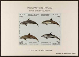 DOLPHINS Monaco 1992 Protection Of The Environment Miniature Sheet, Imperf, Maury BF 1858A (ND), Never Hinged Mint. For  - Ohne Zuordnung