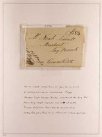 PRE-STAMP POSTAL HISTORY 1798-1849 Nice Group Of Clean Entires, We See 1798 Privately Carried Letter To Connecticut USA, - Andere & Zonder Classificatie