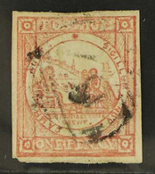 NEW SOUTH WALES 1850 1d Reddish Rose On Soft Yellowish Paper, Plate I, No Clouds, Imperf, SG 3, Good To Fine Used With F - Andere & Zonder Classificatie