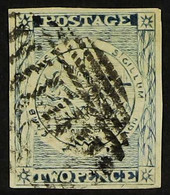 NEW SOUTH WALES 1851 2d Ultramarine, On Yellowish Laid Paper, SG 34, Four Margins And Neat Barred Cancel. For More Image - Andere & Zonder Classificatie