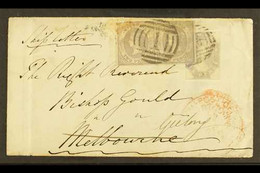 TASMANIA / VICTORIA MIXED FRANKING. 1858 (7 Apr) Env From Hobart To Melbourne Bearing The Tasmania 1858 6d Dull Lilac Im - Andere & Zonder Classificatie