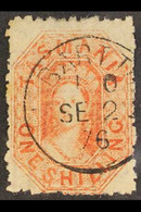 TASMANIA 1871-91 1s Orange- Red Perf 11½, SG 141, Used With Superb Fully- Dated Upright Cds Pmk. A Beauty. For More Imag - Andere & Zonder Classificatie