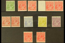 1924 FINE MINT KGV HEADS SELECTION Presented On A Stock Card & Includes A P14 Set Of All Values (SG 76/81) & Two No Wmk  - Altri & Non Classificati