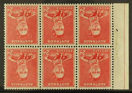 1937-49 2d Scarlet, Inverted Wmk, SG 184w, BOOKLET PANE OF 6 Stamps, Never Hinged Mint (6 Stamps) For More Images, Pleas - Altri & Non Classificati