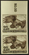 1952 20s Brown Birds Air, IMPERF PROOF VERTICAL PAIR With Yellowish Gum, Michel 968 X PU, Never Hinged Mint. (2 Proofs)  - Altri & Non Classificati