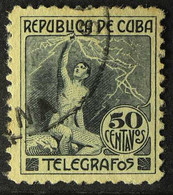 TELEGRAPH STAMP 1916 50c Black, Barefoot 110, Fine Used. For More Images, Please Visit Http://www.sandafayre.com/itemdet - Altri & Non Classificati