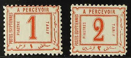 POSTAGE DUES 1886-87 1 Piastre And 2 Piastre Red, No Wmk, SG D64/D65, Never Hinged Mint (2 Stamps). For More Images, Ple - Andere & Zonder Classificatie