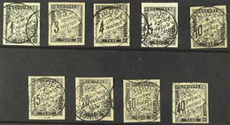 OBOCK POSTAGE DUES - 1892 Unoverprinted Stamps Of French Colonies Used In Obock, Each With Clear Cds Cancel. (9 Stamps)  - Andere & Zonder Classificatie