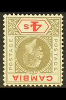 1921-22 4s Black And Red, Watermark Inverted, SG 117w, Fine Mint. For More Images, Please Visit Http://www.sandafayre.co - Gambia (...-1964)