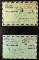 AEROGRAMMES 1948-1949 COLLECTION Of LF1 & LF2 Examples On Stock Pages, Very Fine Used, Inc 1948 (Mi LF 1) 100pf Type II, - Other & Unclassified