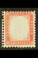 1862 40c Deep Rose Carmine, Sass 3a, Superb NHM. Signed E Diena And Sorani, Cat €560 (£475) For More Images, Please Visi - Unclassified