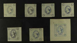 1863 15c Blue "Matraire" (as Sass 12, SG 6, Scott 23) - A Selection Of Plate Proofs - Frame And Central Vignette Of Vict - Unclassified