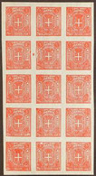 SPARRE ESSAY 1862 5c Red On Grey Savoy Arms, CEI S7i, Rare Never Hinged Mint IMPERF BLOCK Of 15, Very Fresh, An Attracti - Unclassified