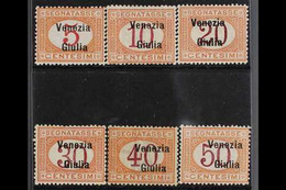 VENEZIA GIULIA POSTAGE DUE. 1918 Set To 50c, Sass 1/6, Very Fine Mint. Cat €380 (6 Stamps) For More Images, Please Visit - Unclassified