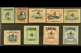 1899 "4 CENTS" Surcharges Complete Basic Set, SG 102/10, Mint. Fresh! (9 Stamps) For More Images, Please Visit Http://ww - North Borneo (...-1963)