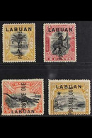 POSTAGE DUES 1901 3c Perf 13½-14 And 4c, 12c & 18c Perf 14½-15 Overprints, SG D1, D3b, D7b & D8, Mint, Fresh. (4 Stamps) - North Borneo (...-1963)