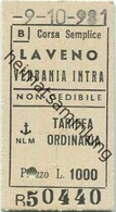 Italien - NLM Navigazione Lago Maggiore - Laveno Verbania Intra - Fahrkarte 1981 L. 1000 - Europe