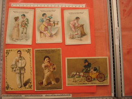 Circa 1880 - 11 Chromo Cards Aventures Pierrot, Litho Imprim. Divers éd. Tout Photographié - Pub Divers à Controler - Sonstige & Ohne Zuordnung