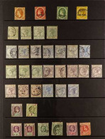 1864-1973 USED ACCUMULATION ON STOCKLEAVES With QV (about 30 Stamps) Including 1864 (perf 12½) 1s, 1881 2½d And 1882-84  - St.Lucia (...-1978)