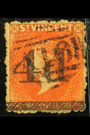 1881 4d On 1s Bright Vermilion, SG 35, Very Fine Used, Particularly Well- Centered For This Extremely Scarce Stamp. For  - St.Vincent (...-1979)