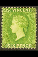 1883 6d Bright Green, Wmk CA, Perf 12, SG 44, Vf Mint, Foundation Cert. For More Images, Please Visit Http://www.sandafa - St.Vincent (...-1979)