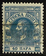 1866 40p Deep Blue Prince Michael, Perf 12, Vienna Printing, SG 11a Or Michel 3a, Fine Used. For More Images, Please Vis - Serbia