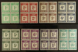 1940 POSTAGE DUE Set, SG D1/8, In Never Hinged Mint Blocks Of 4 (8 Blocks, 32 Stamps). For More Images, Please Visit Htt - Isole Salomone (...-1978)