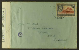 1944 Censored Cover From Malaita Addressed To Australia, Bearing 2d KGVI Stamp Tied By Indistinct Cds Cancel, With Very  - Isole Salomone (...-1978)