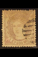 1870 1E600m Grey-lilac Regency Issue, SG 183 Or Michel 105, Very Finely Used With Missing Perf At Top, Red Owners Mark O - Andere & Zonder Classificatie